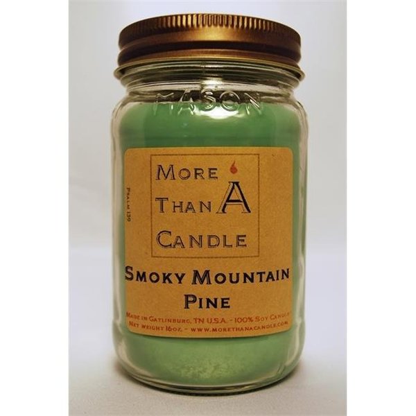 More Than A Candle More Than A Candle SMP16M 16 oz Mason Jar Soy Candle; Smoky Mountain Pine SMP16M
